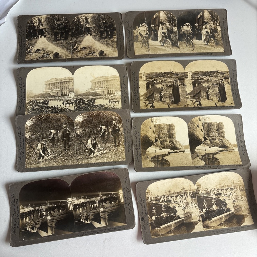 Stereoview stereotype lot of 30 + Mixed Variety 1898-1904 women men hunting fish
